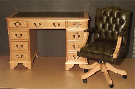 Pedestal desk and Leather Desk Chair